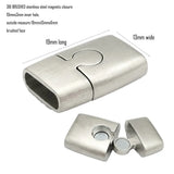 316 Stainless Steel Magnetic Clasps 10x3mm Inner Brushed Steel Leather Band