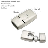 316 Stainless Steel Magnetic Clasps 6mmx2.5mm Inner Brushed