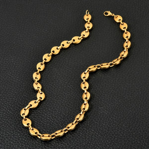 5MM Stainless Steel Coffee Bean Hip Hop Chain Pig Nose Punk Necklace