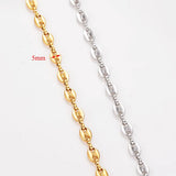 5MM Stainless Steel Coffee Bean Hip Hop Chain Pig Nose Punk Necklace
