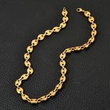 5MM Stainless Steel Coffee Bean Hip Hop Chain Pig Nose Punk Necklace