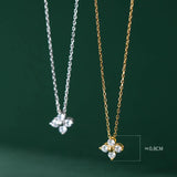 925 Silver Zircon Flower Pendant Necklace