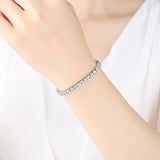 Copper Square Bracelet with Cubic Zirconia for Women