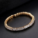 Copper Square Bracelet with Cubic Zirconia for Women