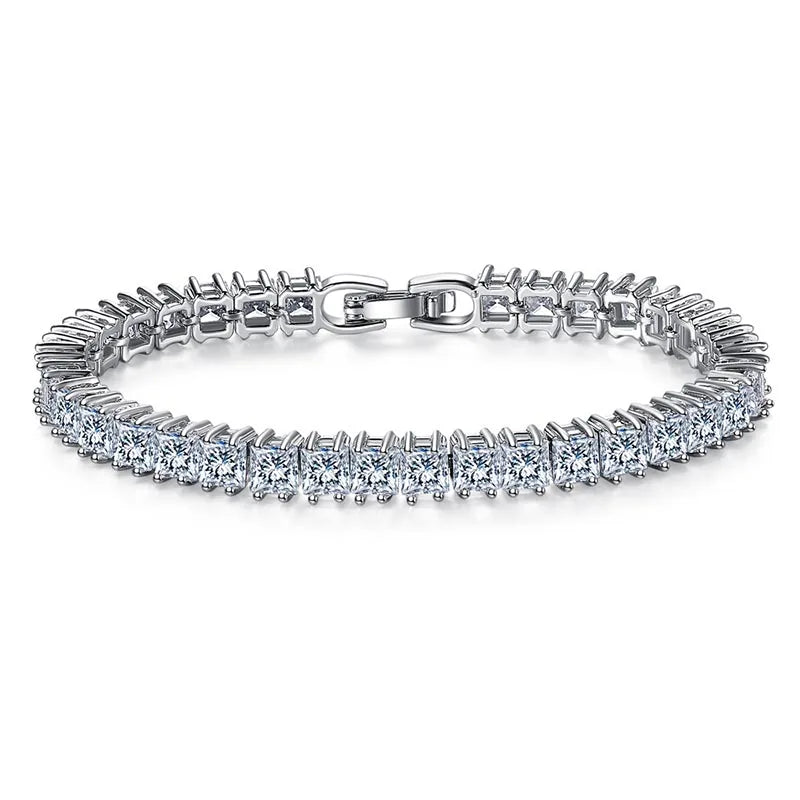 Copper Square Bracelet with Cubic Zirconia for Women