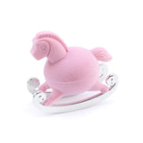 Pink Pony Velvet Jewelry Box for Rings Necklace