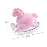 Pink Pony Velvet Jewelry Box for Rings Necklace
