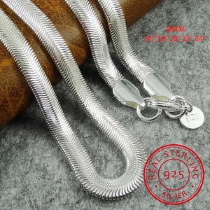 925 Silver Smooth Snake Man Necklace Chain 16-24 Inch