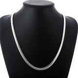 925 Silver Smooth Snake Man Necklace Chain 16-24 Inch