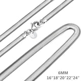 925 Silver Smooth Snake Man Necklace Chain 16-24 Inch