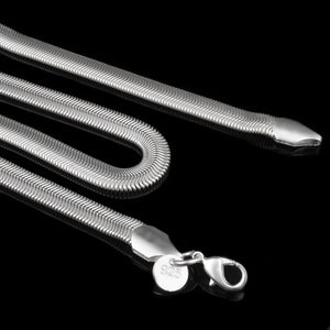 925 Silver Smooth Snake Man Necklace Chain 16-24 Inch