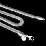 925 Silver Smooth Snake Man Necklace Chain 16-24 Inch