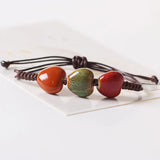Ethnic Style Glaze Ceramic Beaded Dainty Bracelets Strand Bracelet Elastic Loves