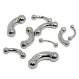 Curved Barbell Ear Lobe PA Piercing Jewelry Stainless Steel Silver