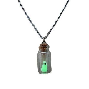 Glow In The Dark Adopt A Ghost Necklace Halloween Jewellery