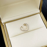 Silver Heart Clip-On Earrings Crystal Ear Cuff Classic Femme Ear Cuff