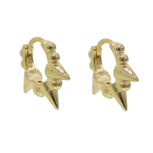 Rose Silver 925 CZ Earrings Rainbow Punk Rivet Spike