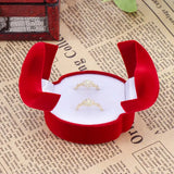 Velvet Red Double-faced Jewelry Wedding Ring Display Case