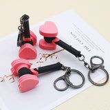 Kpop Pink Love Hammer Keychain Car Accessories Key Chain Keychains Women Pendant