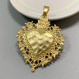 Large Boho Heart Charms Pendants for Jewelry Making 81x56mm