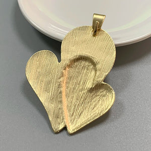 Large Matt Double Heart Charms Pendants for Jewellery Making 78x54mm