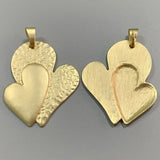 Large Matt Double Heart Charms Pendants for Jewellery Making 78x54mm