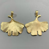 Large Matt Ginkgo Biloba Leaf Charms Pendants Necklace Making