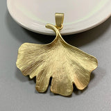 Large Matt Ginkgo Biloba Leaf Charms Pendants Necklace Making
