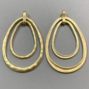 Matt Large Hammered 2 Circles Charms Pendants for Necklace Making