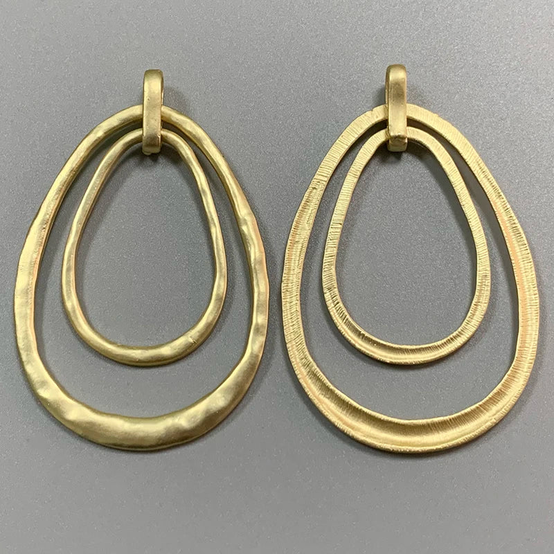 Matt Large Hammered 2 Circles Charms Pendants for Necklace Making
