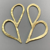 Matt Large Hollow Heart Charms Pendant for Necklace Making 100x63mm