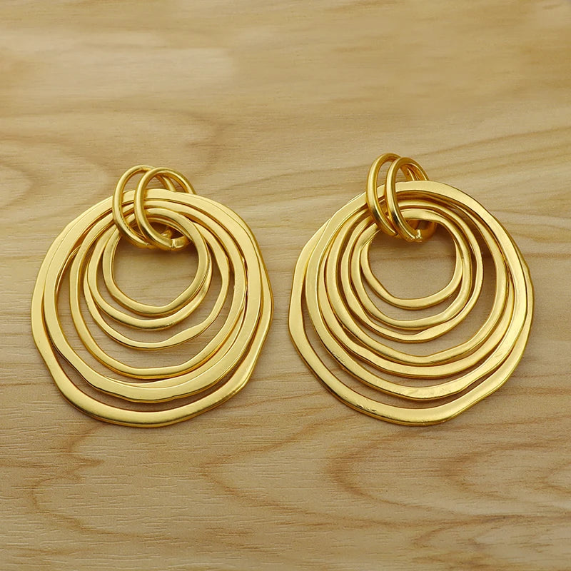 Matt Large Hollow Open 7 Circles Charms Pendants for Necklace Jewellery Making