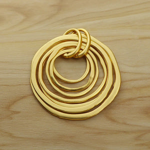 Matt Large Hollow Open 7 Circles Charms Pendants for Necklace Jewellery Making