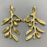 Matt Large Leaf Branch Charms Pendants for DIY Necklace Making