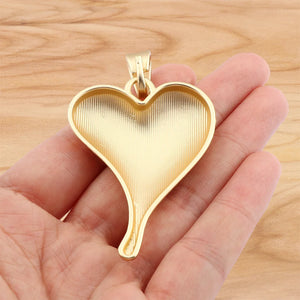 Matt Large Love Heart Charms Pendants for DIY Necklace Jewelry Making 70x42mm