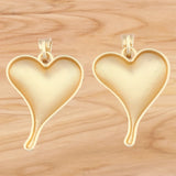 Matt Large Love Heart Charms Pendants for DIY Necklace Jewelry Making 70x42mm