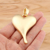 Matt Large Love Heart Charms Pendants for DIY Necklace Jewelry Making 70x42mm