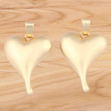 Matt Large Love Heart Charms Pendants for DIY Necklace Jewelry Making 70x42mm