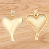 Matt Large Love Heart Charms Pendants for DIY Necklace Jewelry Making 70x42mm