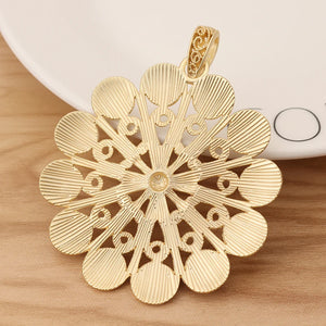 Matte Large Flower Charms Pendants for DIY Necklace Making 60x60mm