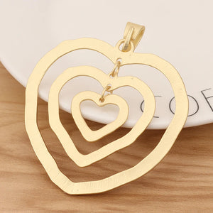 Matte Large Hollow Open Hearts Charms Pendants for Necklace Making