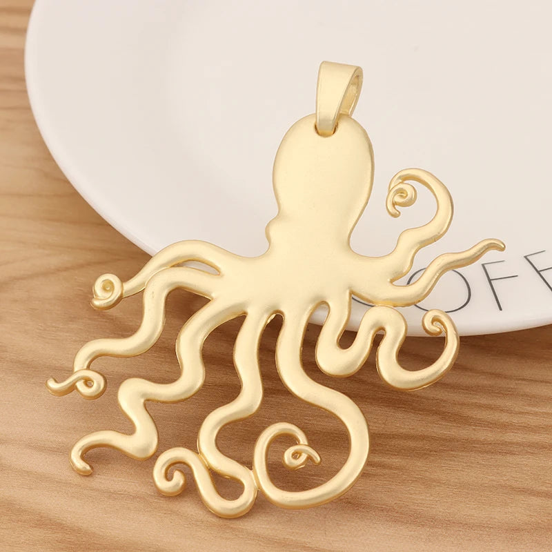 Matte Octopus Squid Charms Pendant Nautical Steampunk for Necklace Making