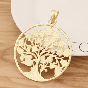 Matte Tree Charm Pendant 62x62mm for Necklace Making