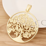 Matte Tree Charm Pendant 62x62mm for Necklace Making