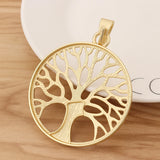 Matte Tree Life Charms Pendants for DIY Necklace Making 60x60mm
