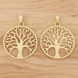 Matte Tree Life Charms Pendants for DIY Necklace Making 60x60mm