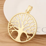 Matte Tree Life Charms Pendants for DIY Necklace Making 60x60mm