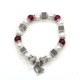 8-9mm Pearl 7mm Zinc Alloy Beads Bracelet Reiki Ladies DIY Amulet Lucky Bracelet