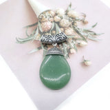 Natural Stone Drop Shape Pendant Vintage Women's Necklace