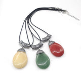 Natural Stone Drop Shape Pendant Vintage Women's Necklace